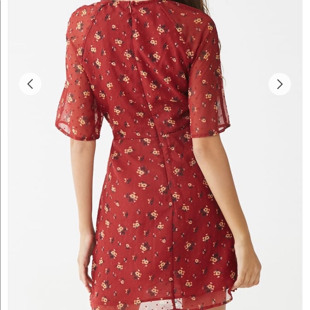 Floral Print Tie Front Dress - Picture 3 of 6
